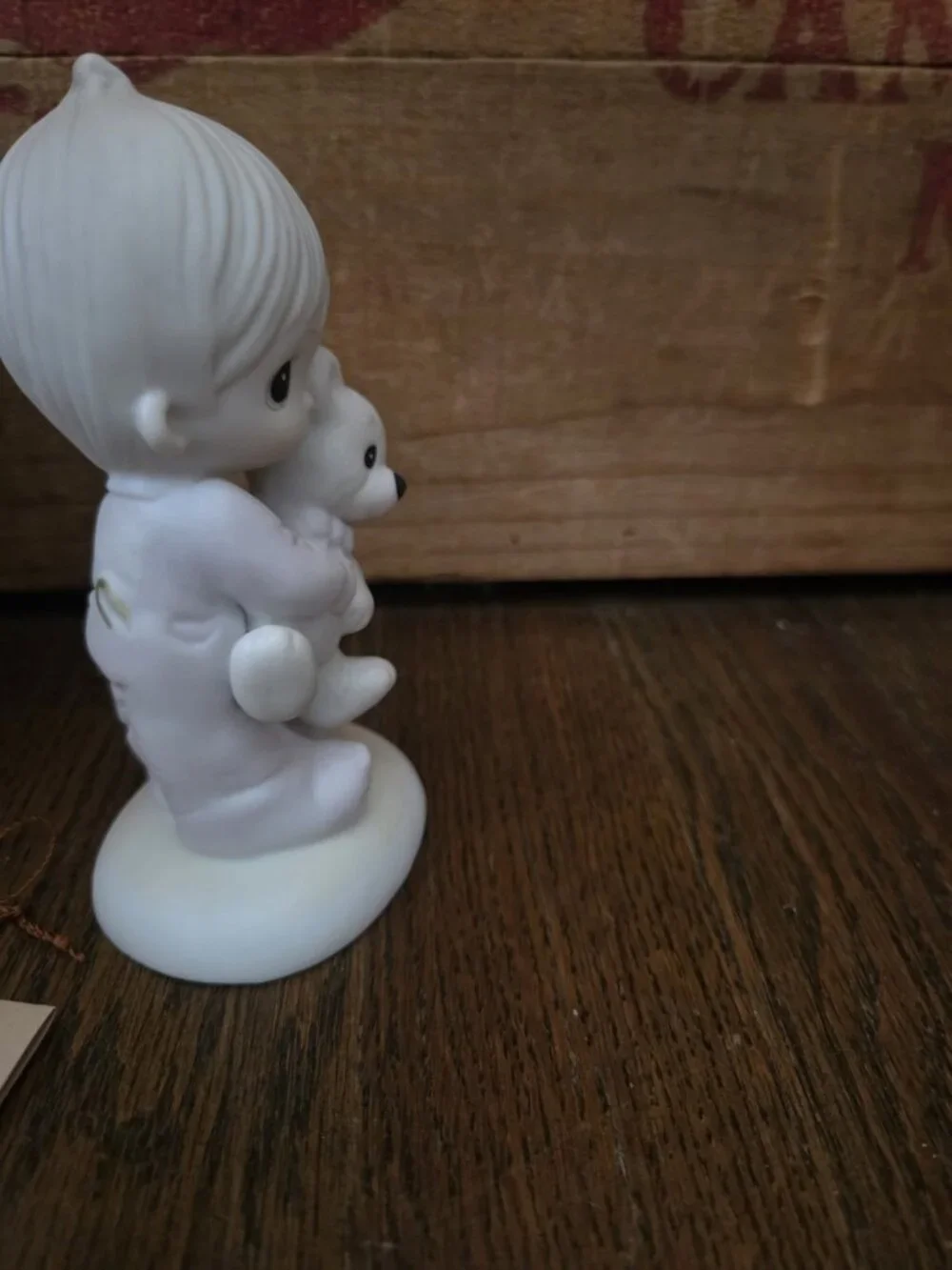1978 Precious Moments Figurine “Jesus Loves Me” Girl With Bear  E-1372B